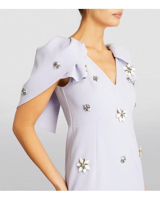 Huishan Zhang White Cap-sleeve Rosella Midi Dress