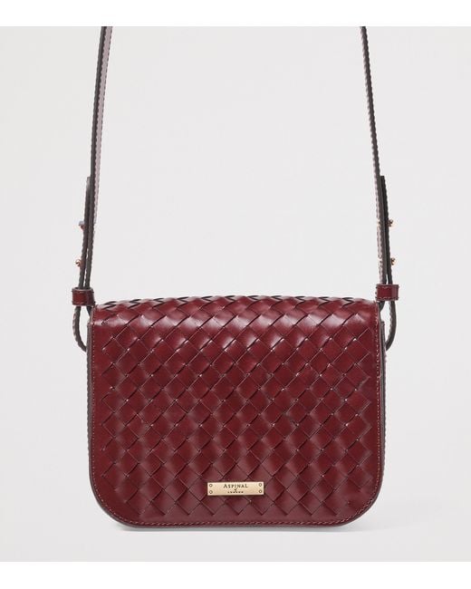 Aspinal Purple Leather Ella Cross-Body Bag