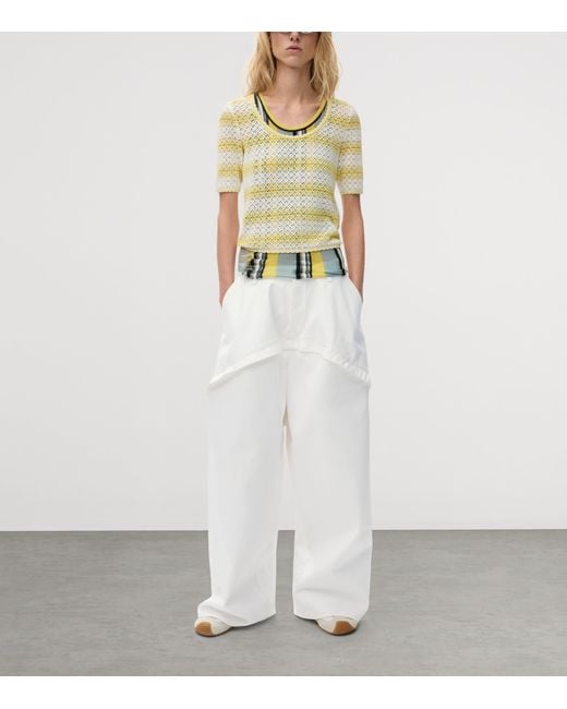 Loewe Yellow X Paula's Ibiza Stripe Short-Sleeve Sweater