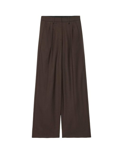 AllSaints Brown Laura Wide-Leg Trousers