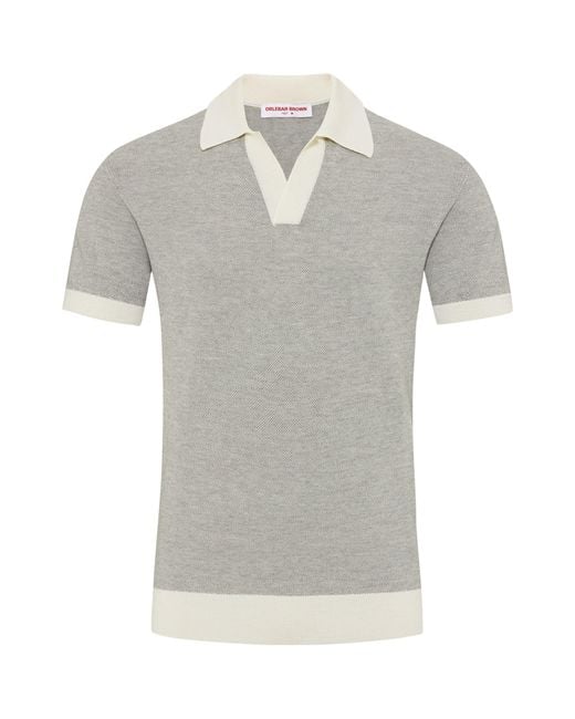 Orlebar Brown Gray Contrast-trim Horton Polo Shirt for men