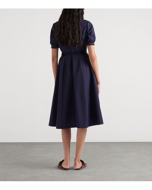 Prada Blue Poplin Shirt Midi Dress
