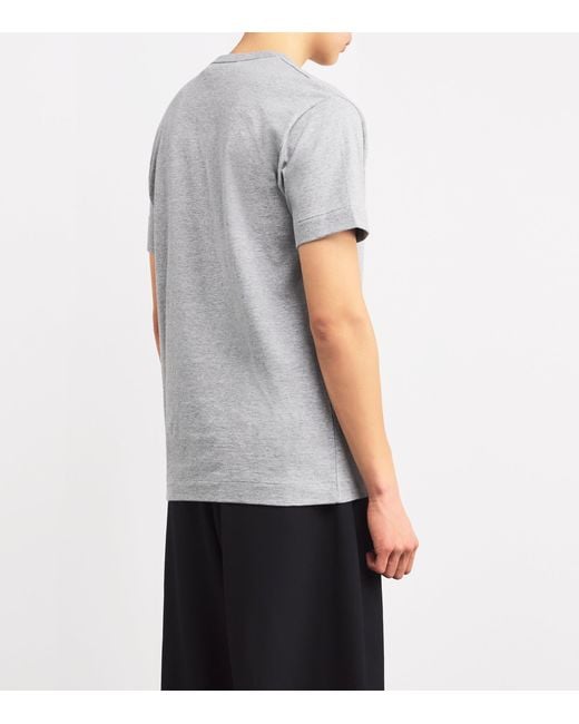 COMME DES GARÇONS PLAY Gray Heart Logo T-Shirt for men