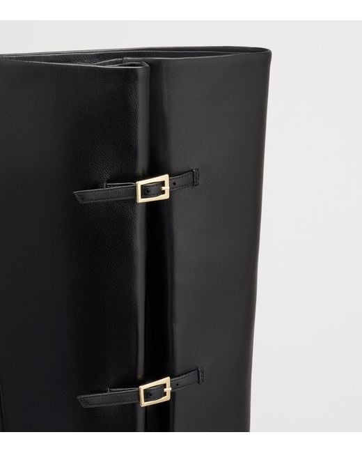 Malone Souliers Black Nappa Leather Nolan Knee-High Boots 70