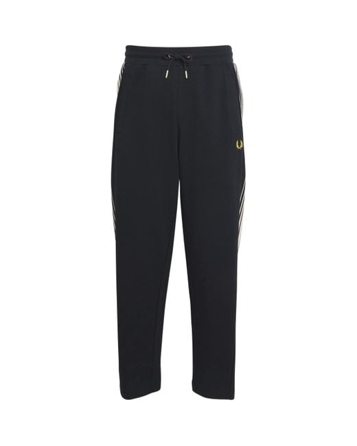 Fred Perry Black Cotton-Blend Ombre Stripe Track Pants for men