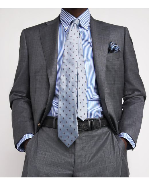 Harrods Blue Silk Jewel Jacquard Tie for men