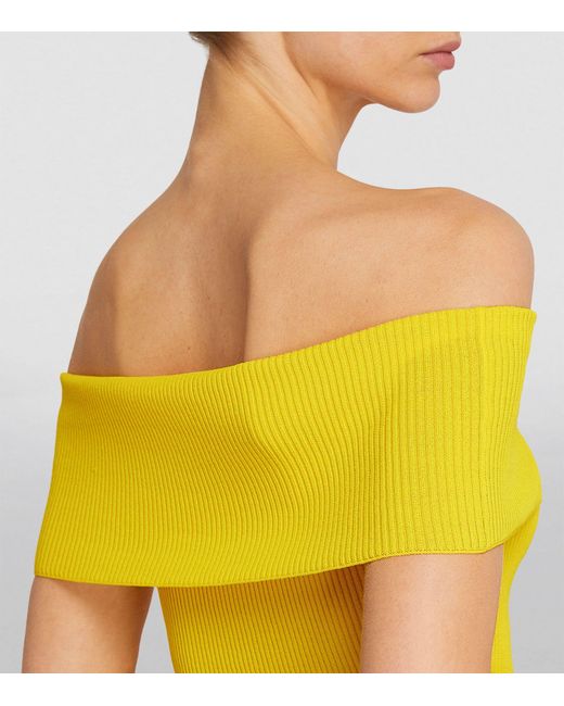 Max Mara Yellow Off-the-shoulder Crop Top