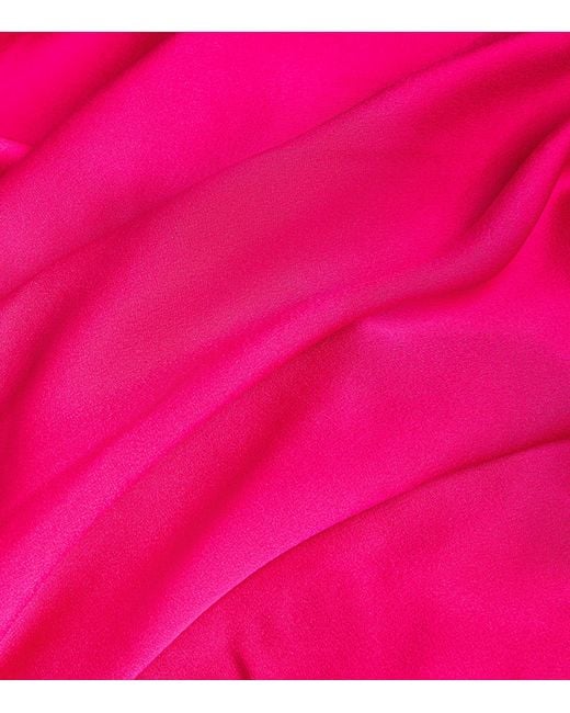 Alex Perry Pink Satin Crepe Cape-detail Gown