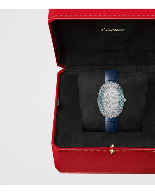 Cartier Blue And Diamond Baignoire Watch