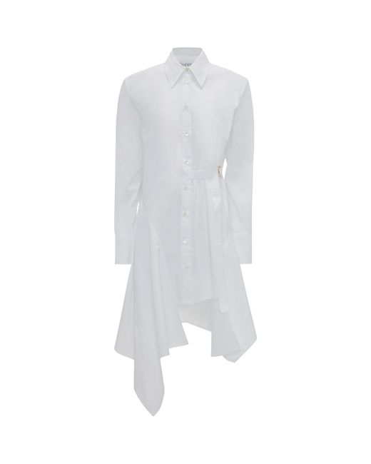 J.W. Anderson White Cotton Deconstructed Shirt Dress
