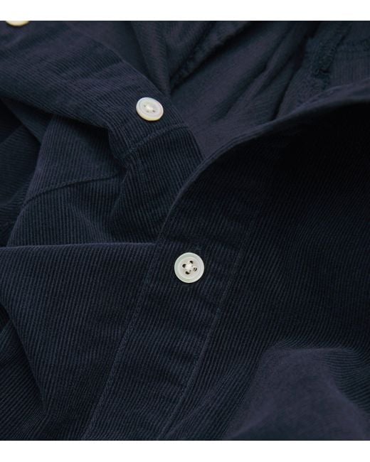 Polo Ralph Lauren Blue Cotton Corduroy Mini Shirt Dress