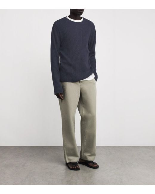 スウェット・トレーナー [The Row] Mielo Sweater in Cotton and Cashmere Mielo Sweater Blue in Cotton and Cashmere – The Row
