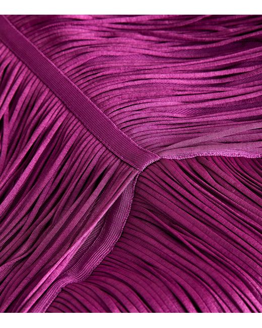 Hervé Léger Purple Fringed Mini Dress