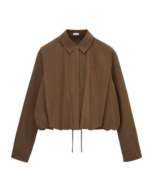 Loewe Brown Drawstring-Hem Shirt