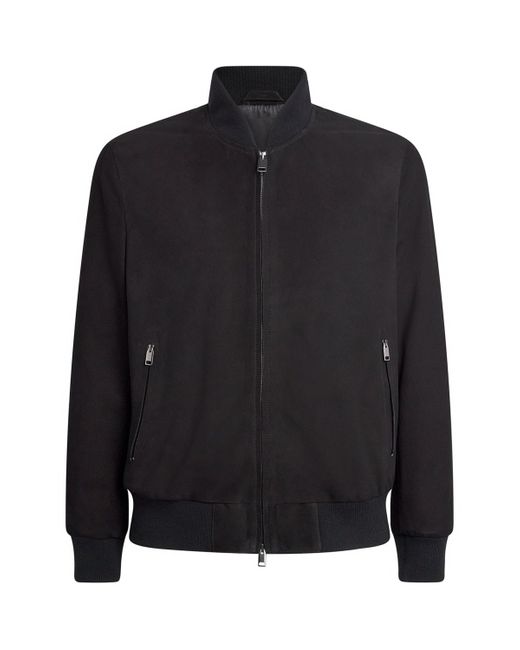 Brioni Black Wool Bomber Jacket for men