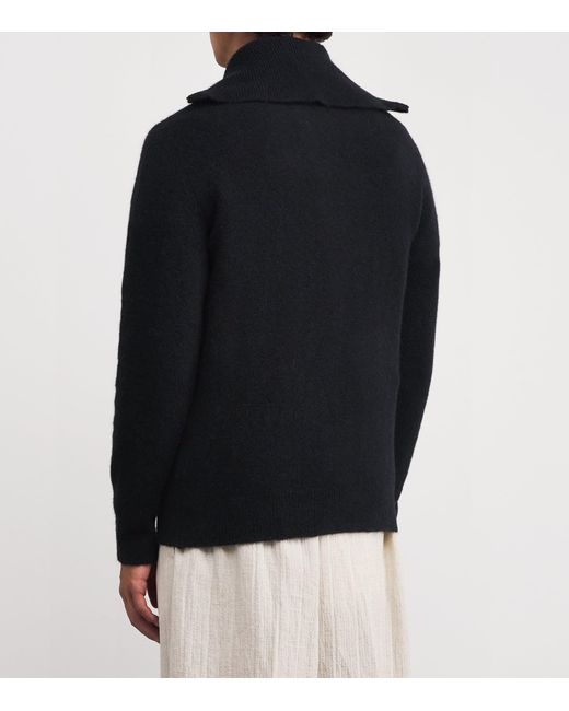 Barena Blue Wool Quarter-Zip Sweater for men