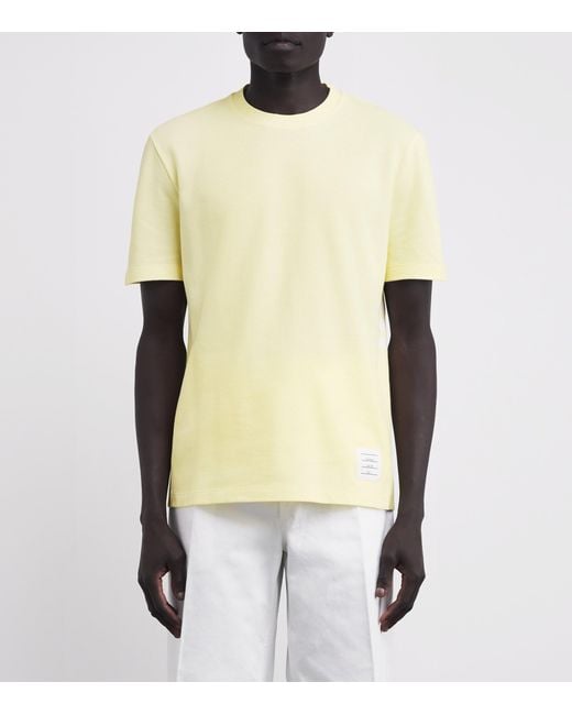 Thom Browne Metallic Cotton 4-Bar T-Shirt for men