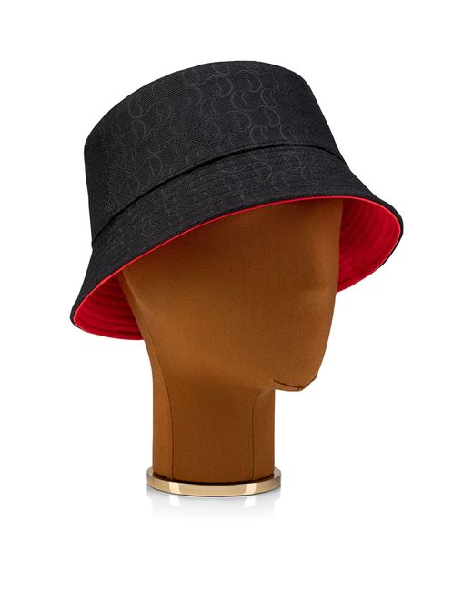 Christian Louboutin Black Bobino Jacquard-monogram Bucket Hat for men