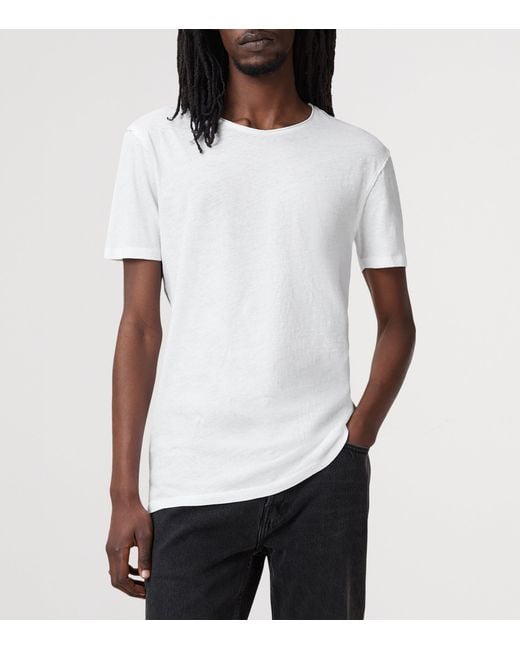 AllSaints White Organic Cotton Figure T-Shirt for men