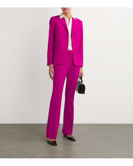 Theory Pink Wool-Blend Tailored Trousers