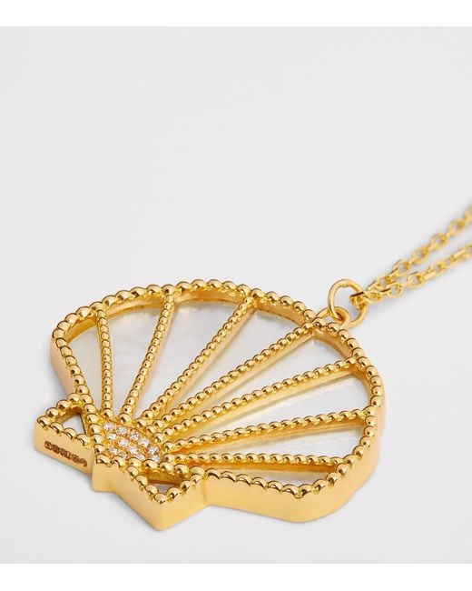 L'Atelier Nawbar Metallic Diamond And Mother-Of-Pearl Shell N*93 Necklace