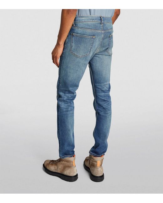7 For All Mankind Blue Slimmy Tapered Jeans for men