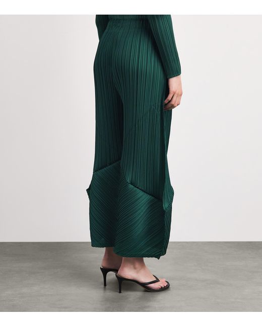 Pleats Please Issey Miyake Green Thicker Bottoms 2 Flared Trousers