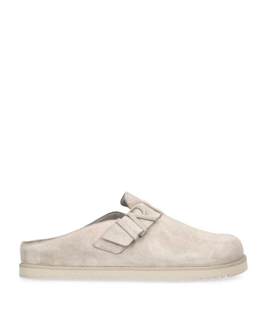Represent White Hairy Suede Clogs for men