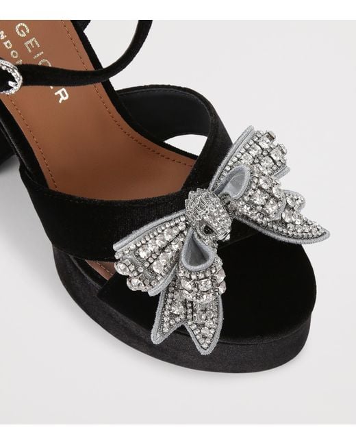 Kurt Geiger Black Kurt Geiger Heel Velvet Bow Platform