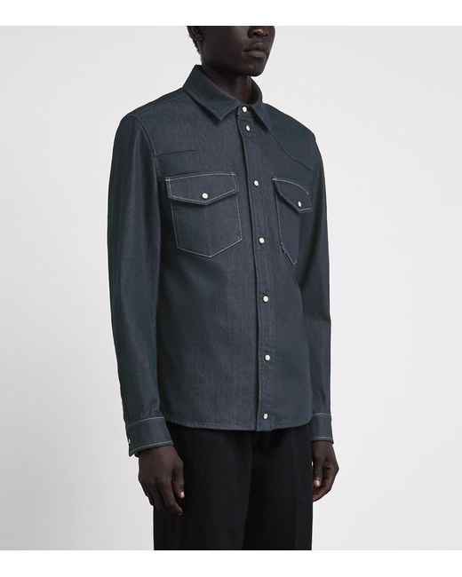 Moncler Blue Denim Shirt for men