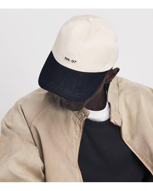 NN07 Blue Cotton Logo Baseball Cap for men