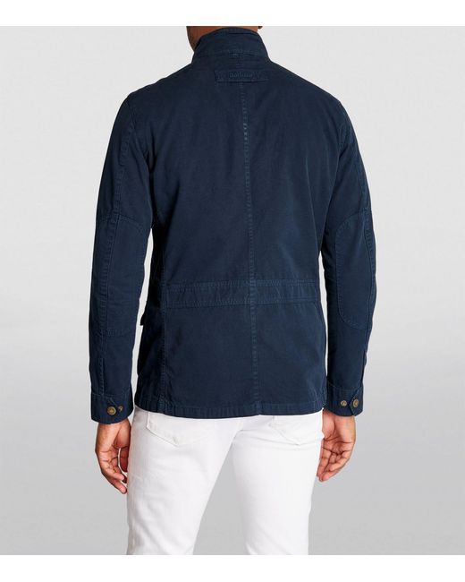 Barbour Blue Waxed Cotton Corbridge Jacket for men