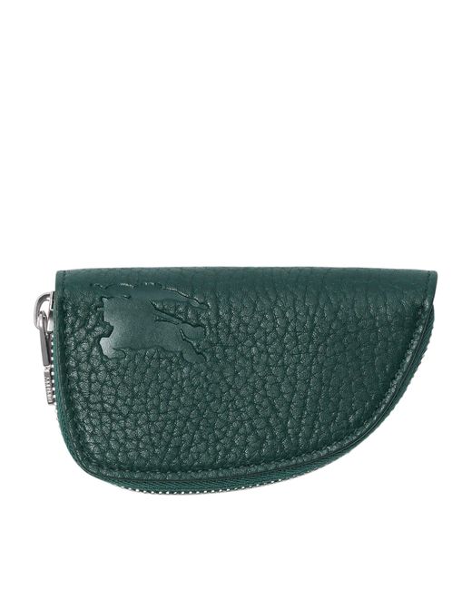 Burberry Green Leather Shield Coin Pouch for men