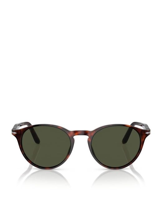 Persol Green Tortoiseshell Round Sunglasses for men
