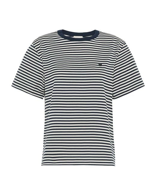 Weekend by Maxmara Blue Cotton Stripe T-Shirt