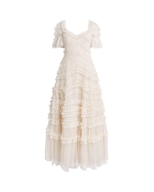 Needle & Thread White Ruffle Amara Gown