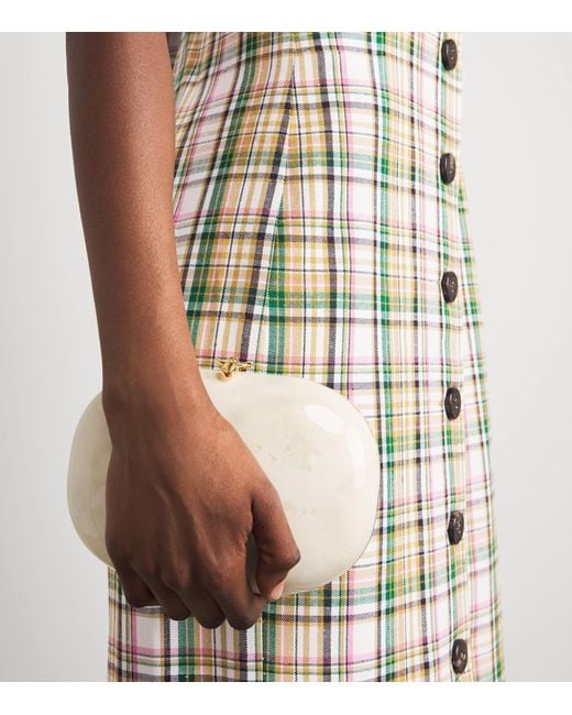 Carolina Herrera Metallic Plaid Print Midi Dress
