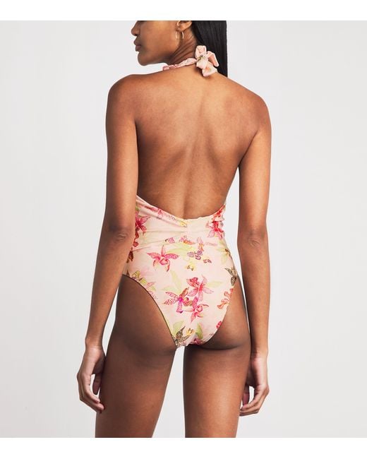 PATBO Pink Ruffled Orchid Bloom Swimsuit