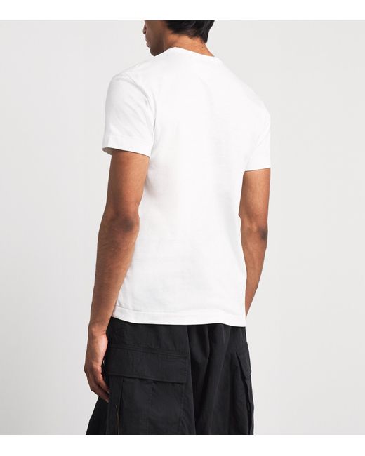 Comme des Garçons Red Cotton Upside Down Heart T-Shirt for men