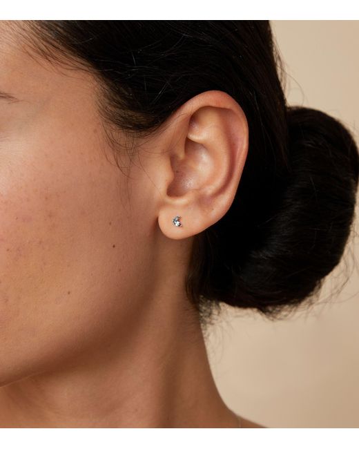 Astrid & Miyu White And Alexandrite Marquise Stud Earrings