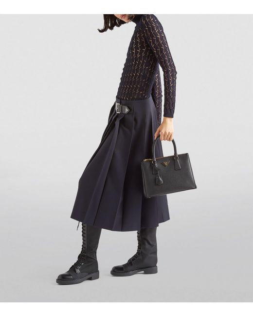 Prada Black Medium Leather Galleria Top-Handle Bag