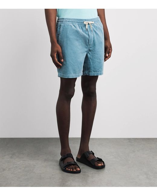 Polo Ralph Lauren Blue Cotton Corduroy Polo Prepster Shorts for men