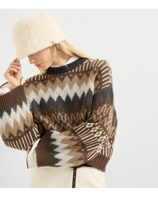 Brunello Cucinelli Brown Cashmere Dazzling Mountain Sweater