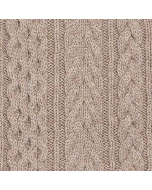 Johnstons Brown Cashmere Aran Cable Knit Scarf