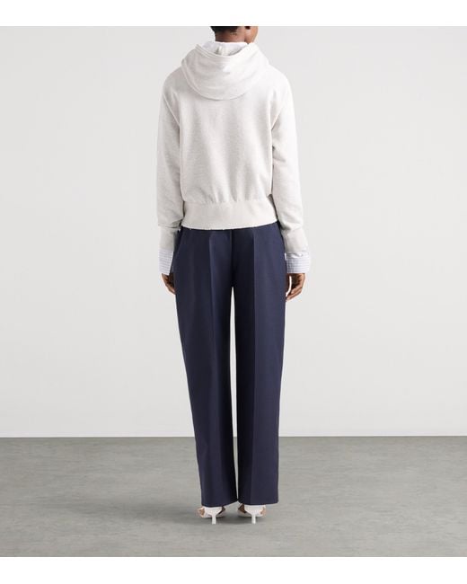 Prada Blue Wool-Mohair Wide-Leg Trousers for men