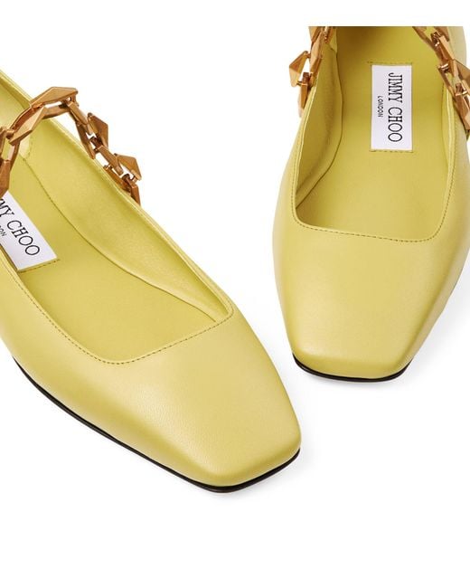 Jimmy Choo Yellow Diamond Tilda Leather Ballet Flats