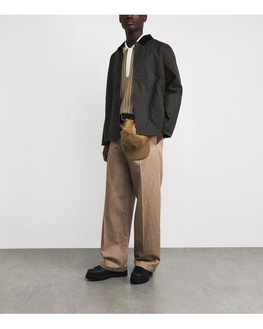 Barbour Black Short Waxed Lorden Mac Jacket for men