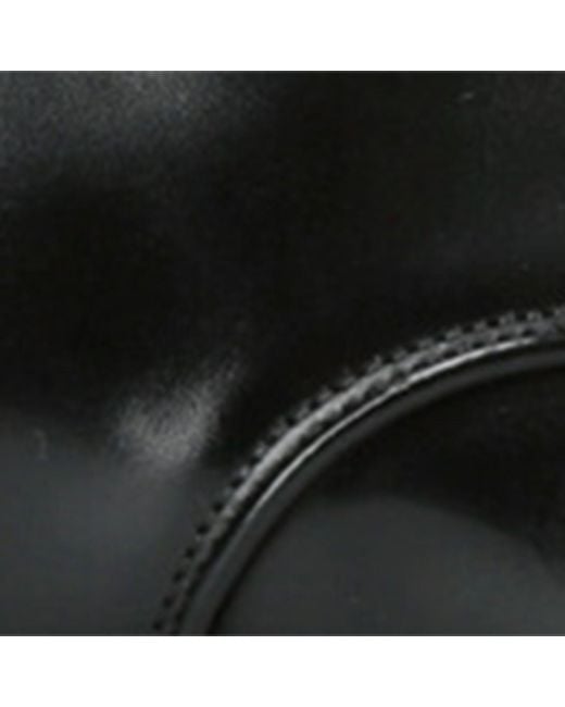 Santoni Black Leather Carter Single Monk Shoes for men