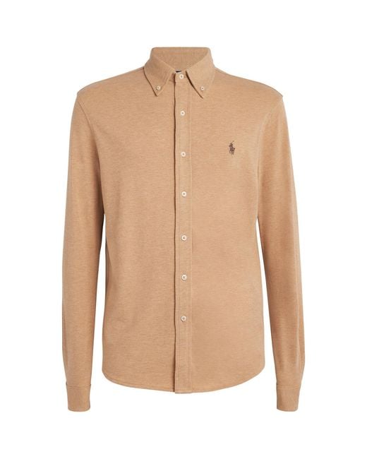 Polo Ralph Lauren Brown Cotton Featherweight Mesh Logo Shirt for men