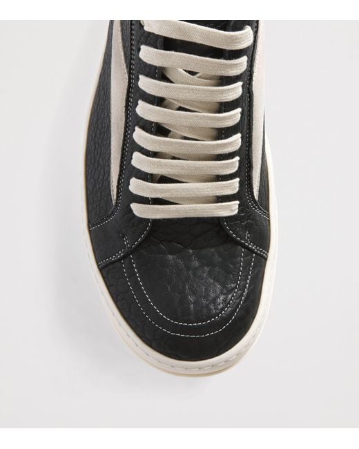 Rick Owens Black Leather Vintage Sneakers for men